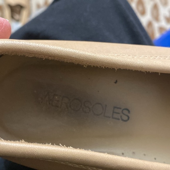 AEROSOLES leather Shoes Womens 8.5 moccasins flats comfort leather Tan Walking - Picture 7 of 11